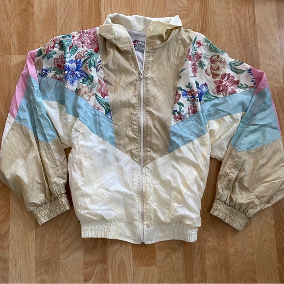 Vintage Jackets & Blazers - 🌸 Cutest cottagecore patchwork quilt windbreaker jacket coat pastel fairycore